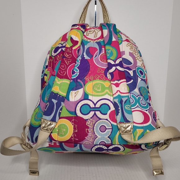 Coach Limited Edition Poppy Graffiti Signature C's Backpack D1073-15292 - Picture 4 of 16